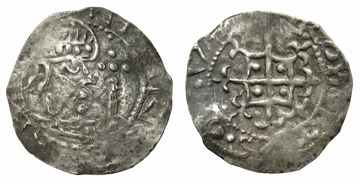 Extremely rare Henry of Anjou 'round cap' penny issued during the Anarchy (1135-1153). Minted at Wallingford by Robertus, a previously unknown moneyer for both the mint and the type. For auction on 26 October hansonslive.hansonsauctioneers.co.uk/m/lot-details/… <a href="/HansonHistorica/">Hansons Historica coins & Antiquities</a> <a href="/HansonsUK/">Hansons Auctioneers</a> <a href="/HansonsAuctions/">Charles Hanson</a>