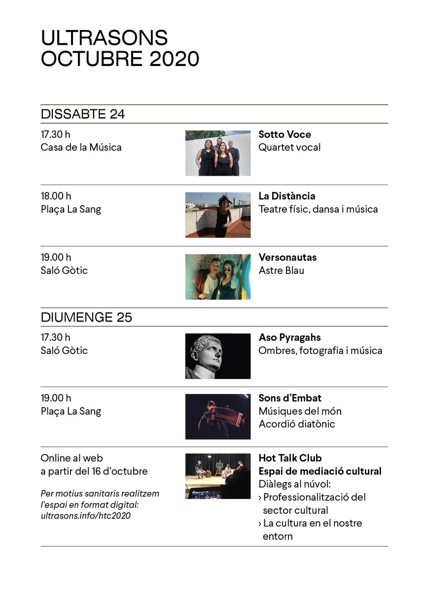ULTRASONSalcora's tweet photo. Segon cap de setmana amb #SottoVoce, #LaDistància (#RebecaIzquierdo i #PanchiVivó), @LOSVERSONAUTAS, #AsoPyragahs (@gaahss i #AsoPyromal) i #SonsDEmbat
I segueix oberta l'exposició d' @ElColmoProd: #LaBacanal.
.
#ULTRASONS20 #MúsiquesEnVibració
+info: https://t.co/umOqtHQOGP https://t.co/G6My876IlR