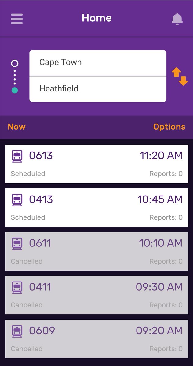 wizzherd's tweet photo. #Metrorail train service seems to have been restored. Next trains scheduled to operate will be the 0413 on the #SouthernLineCT and 0613 on the #CapeFlatsLineCT. Plan your next trip with the Wizzherd app to help track, report and monitor trains. #app #CapeTown #trains https://t.co/zWVLo8RDwI