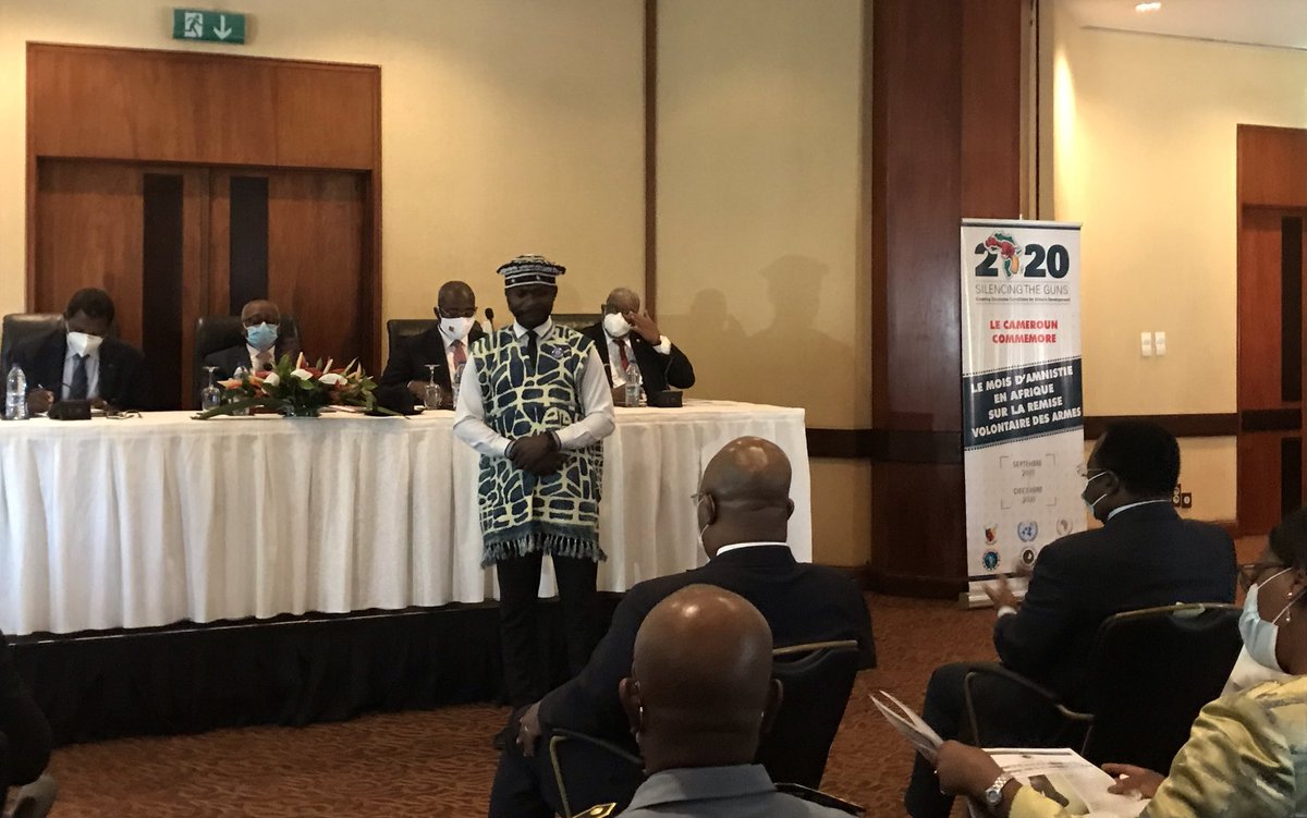 Ntui Oben Obi presents a poem “Silencing the Guns” at the official launch of ē September Amnesty Month.The misuse of Guns will keep us limping. <a href="/SmallArmsSurvey/">small arms survey</a> <a href="/ngalimeug/">NGALIM Eugine Nyuydi</a> <a href="/ODA_Geneva/">UNODA Geneva</a> <a href="/jcicameroun/">Junior Chamber International 🇨🇲</a> <a href="/ControlArmsDE/">Control Arms</a> <a href="/nuclearban/">ICAN</a> <a href="/WilpfCameroon/">WILPF CAMEROON</a> <a href="/youbichristelle/">Christel YOUBI</a> @AU_PSD <a href="/ATTSecretariat/">ATTSecretariat</a>