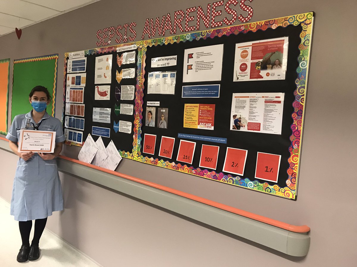 Well done Lauren and Katy for creating a fab sepsis board, raising awareness for our staff and families. Great work 👍🏻 #sepsisawareness