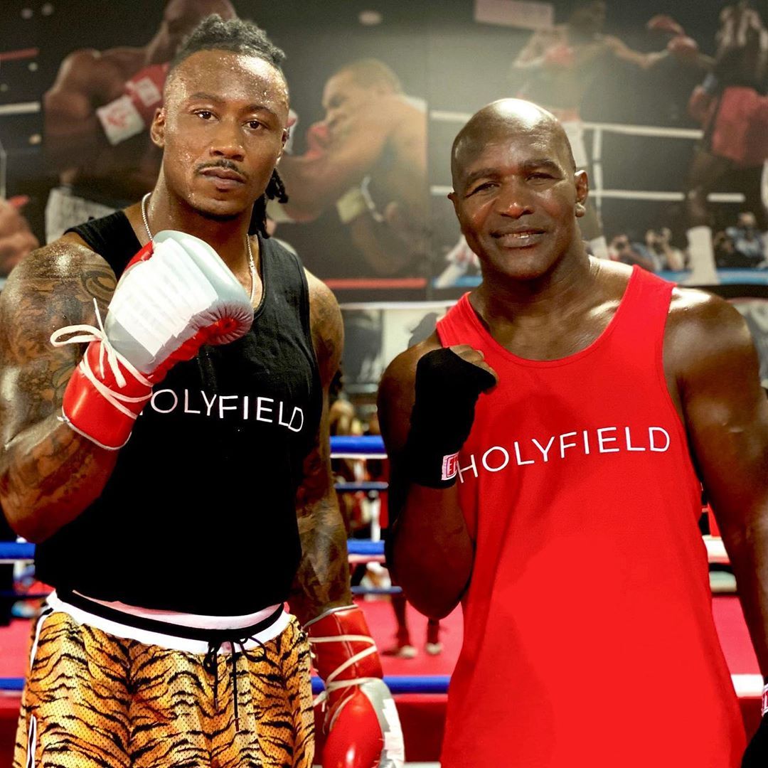 holyfield's tweet photo. @BMarshall took the eye of the tiger to the next level. 💯 #tigershorts #TeamHolyfield https://t.co/jY70kGt59p