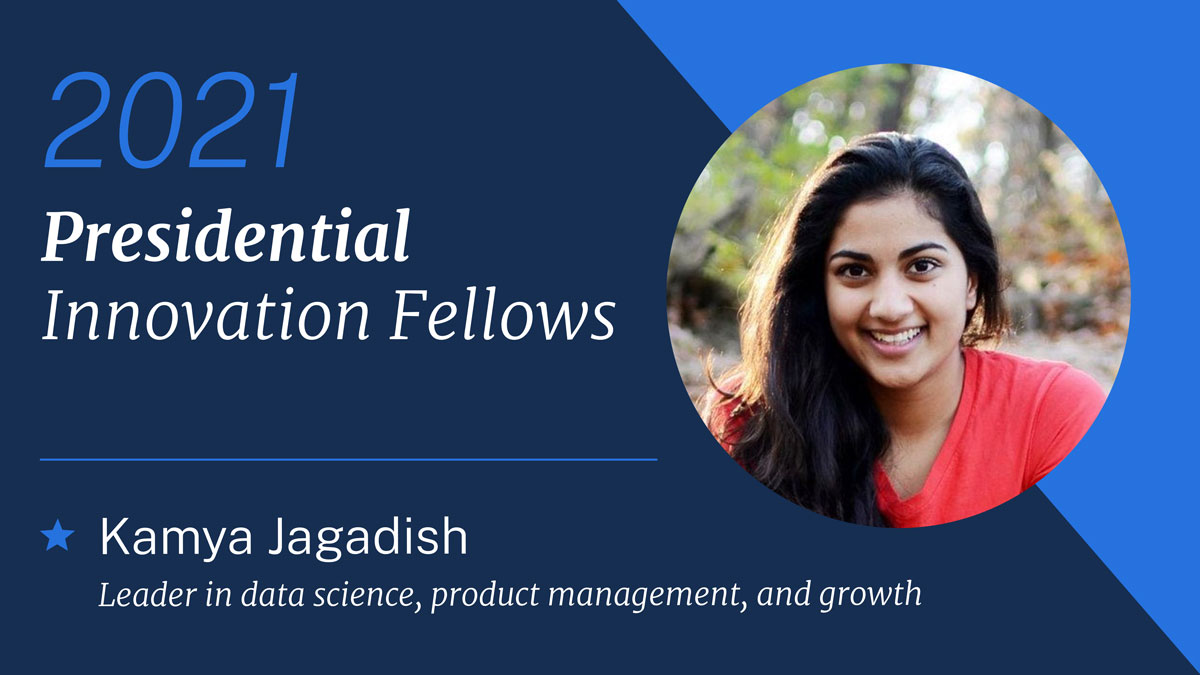 Kamya Jagadish brings expertise in data science, product & growthShe’ll be joining  @USDOT to work on emerging tech adoption for safe & efficient transportation systems We’re thrilled she’s joining the  #CivicTech movement!  #PIF2021  https://www.gsa.gov/blog/2020/10/19/passion-and-purpose-meet-the-2021-presidential-innovation-fellows