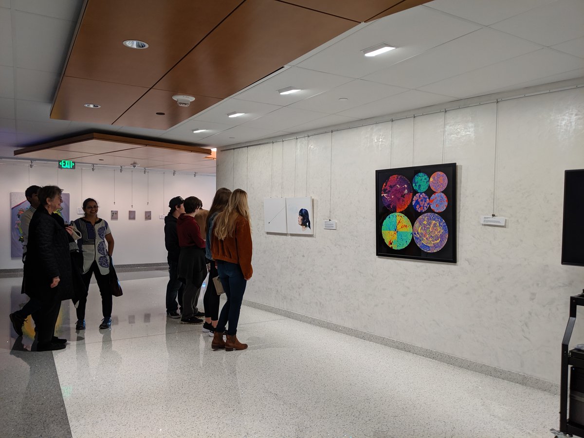 msu_scicomm's tweet photo. At this time last year, we would have just kicked off our science art day! We welcomed @thephysicsgirl to the @WhartonCenter, made science art at @AbramsSkyNotes, hosted an art exhibition at the FRIB, and ended the night with science talks and a beer release at @thegridoldtown. https://t.co/vr8idrJ0UG