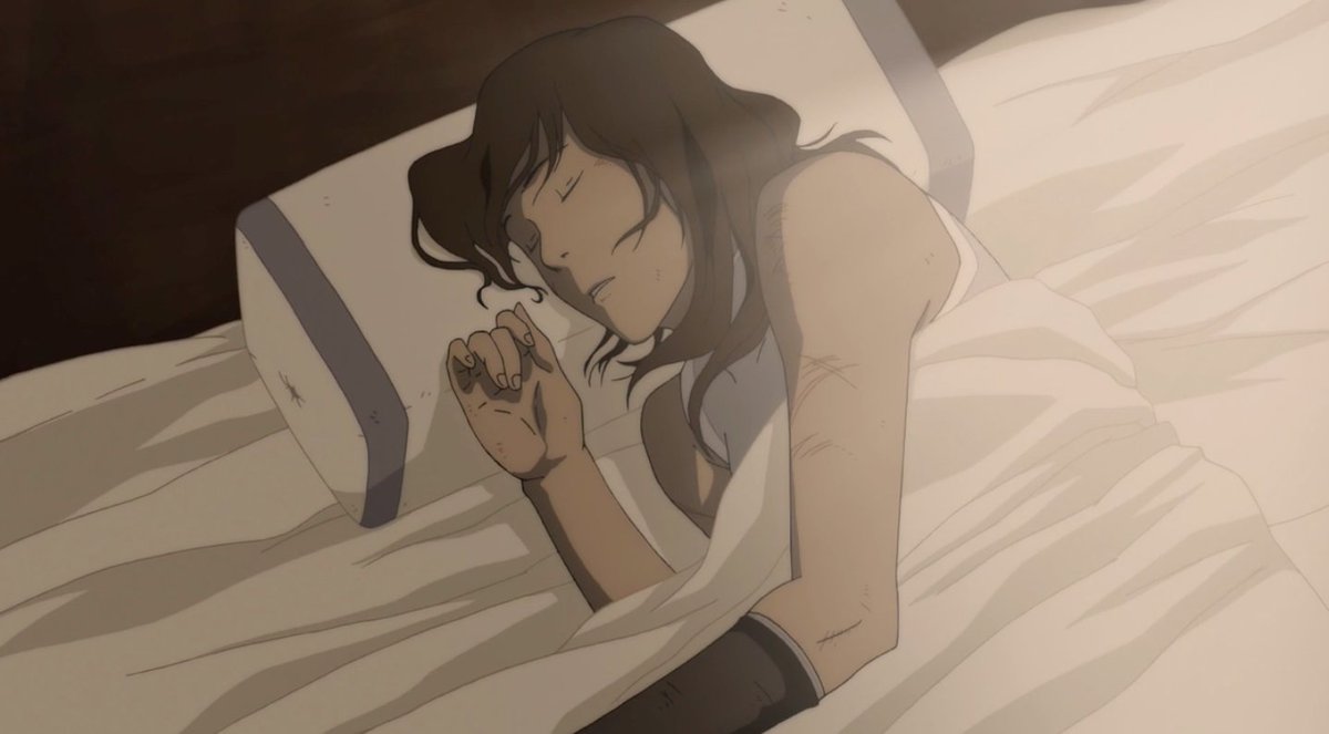 me sleeping at night knowing korra and asami are canon bisexuals who fell i...