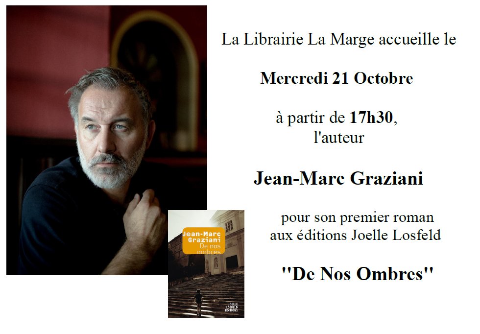 RDV le 21 Octobre à 17h30 avec <a href="/GrazianiJm/">JM. Graziani</a> pour son premier roman, "De Nos Ombres" !
<a href="/VilledAjaccio/">Ville d’Ajaccio - Cità d'Aiacciu</a> 
#Ajaccio