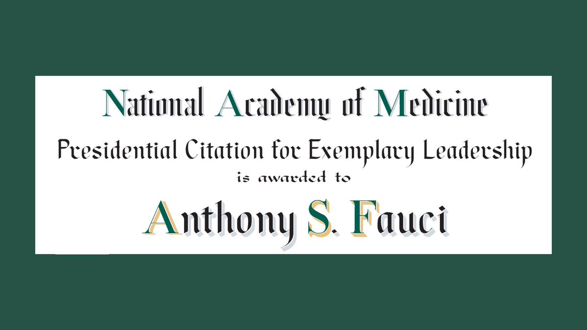 It is my honor to award Dr. Anthony Fauci with the first ever Presidential Citation for Exemplary Leadership for his tireless efforts to improve and protect the health of people in the US and around the world. I am so thankful for his service. buff.ly/347oIXs
