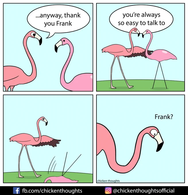 Day 19: Flamingo / Undead #birbtober #comictober2020
---
Just two weeks left to preorder the Chicken Thoughts book! https://t.co/HDMBa1yF10 