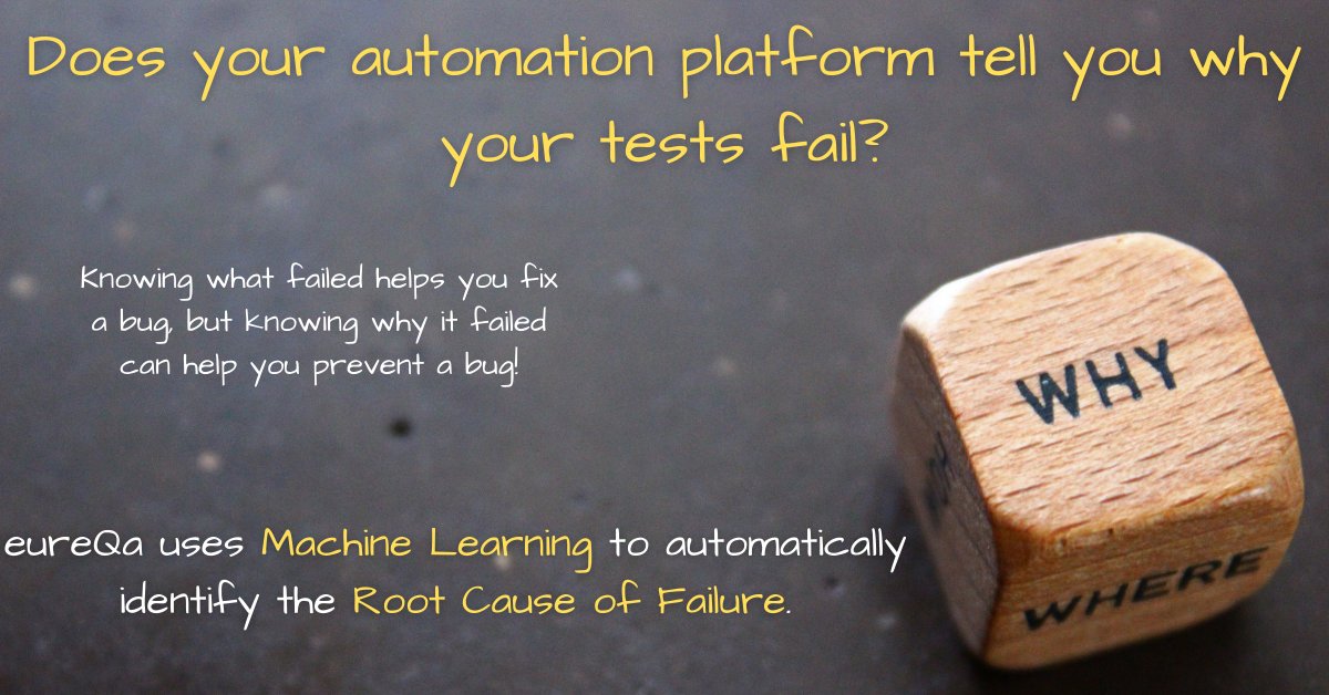 Knowing what test failed helps you fix a bug, but knowing why it failed can help you prevent a bug.
sayeureqa.com/blog/2019/8/8/… 
#automatedtesting, #aiml, #cloudtesting, #crossbrowsertesting, #performancetesting