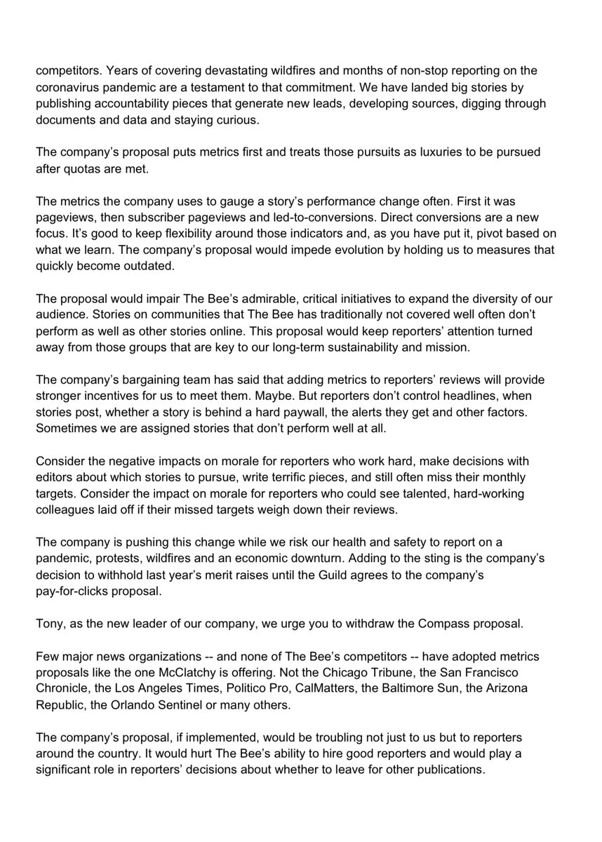 We have alarming news.The owner of The Sacramento Bee is trying to tie journalists’ pay to the number of clicks their stories get.We’re urging the company to reconsider. Here's our letter to McClatchy’s new CEO about how this could hurt our community. #NoPayForClicks 1/9