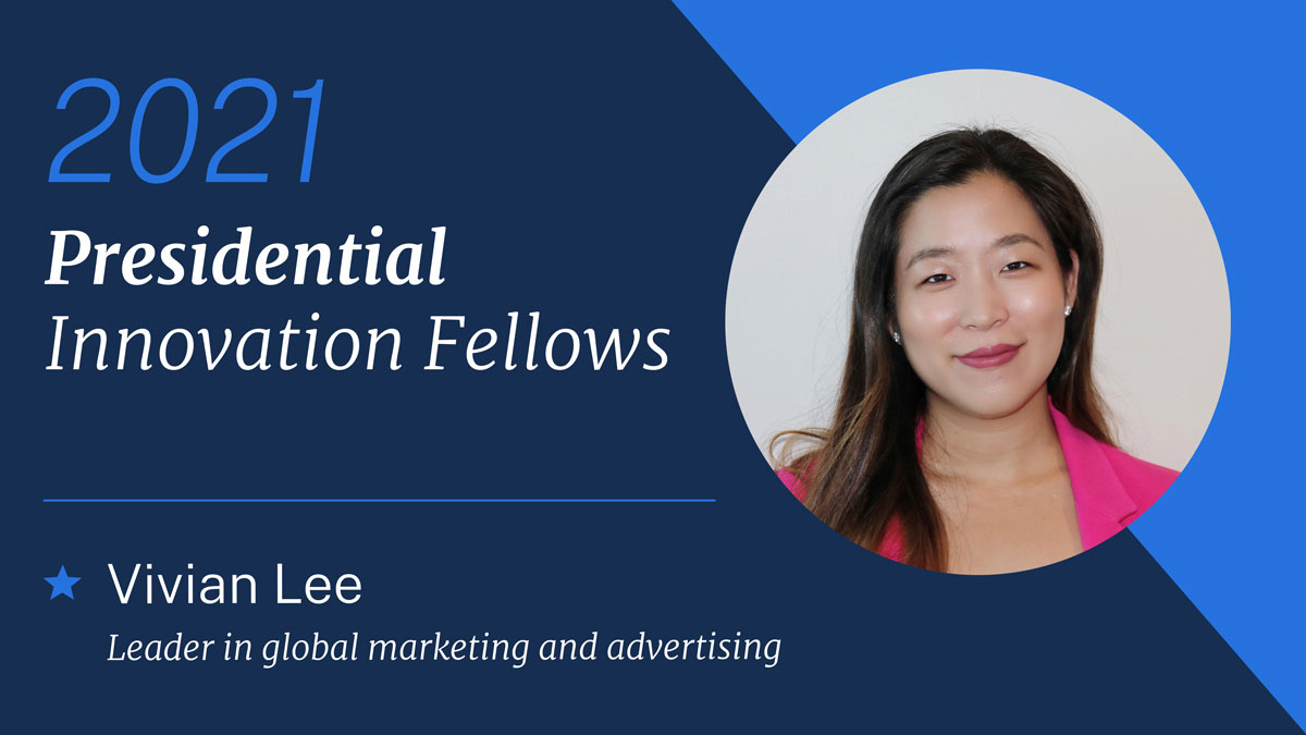 Vivian Lee brings expertise in global marketing and advertisingShe’ll be joining  @FTC to optimize consumer welfare in the rapidly evolving digital advertising ecosystem We’re thrilled she’s joining the  #CivicTech movement!  #PIF2021  https://www.gsa.gov/blog/2020/10/19/passion-and-purpose-meet-the-2021-presidential-innovation-fellows