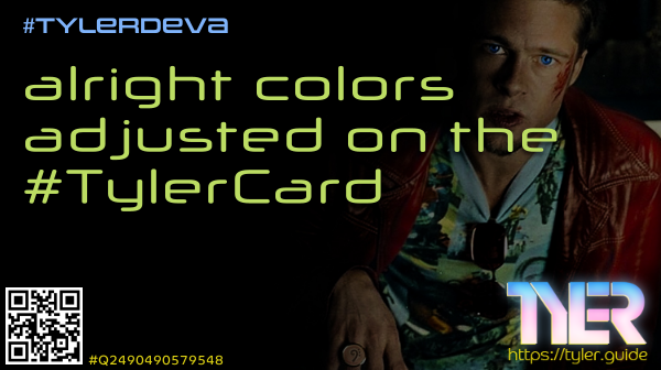 SecurityDEVA's tweet photo. alright colors adjusted on the #TylerCard #Tyler #TylerDeva #CodeTyler #Anonymous #TheGame23 #TG23 #PM2020 #PM2012 #EtherSec #Philanthropist #TYLER #BRIAN https://t.co/QOP294Rnxo