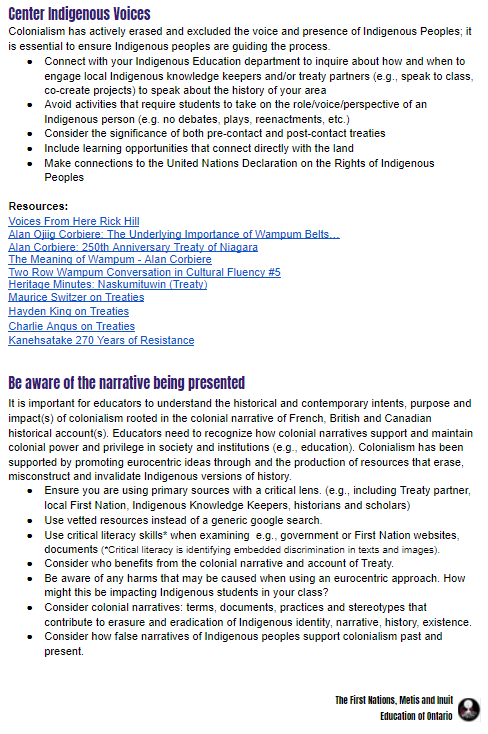 FNMIEAO's tweet image. Did you know that the first week of November is #TreatiesRecognitionWeek in Ontario?  The FNMIEAO has created this document for educators - Pedagogical Considerations For Treaty Education: bit.ly/treatyguidelin…