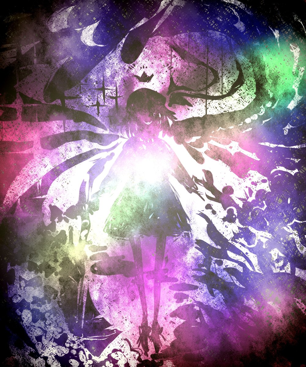 天使の羽と悪魔の翼を備え輝く血溜まりのステップを刻む鋸鉈を携えたコズミック コン 伊達爾郎 仮 Yielderのイラスト 天使の羽と悪魔の翼を備え輝く血溜まりのステップを刻む鋸鉈を携えたコズミック コン 伊達爾郎 仮 Yielderのイラスト
