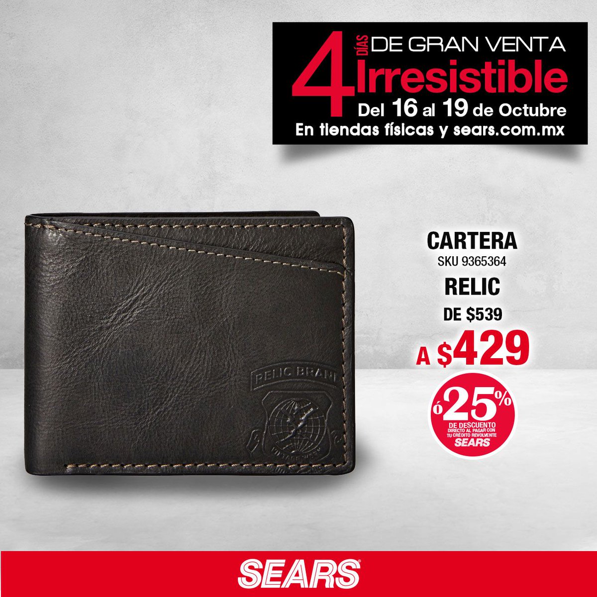 Sears México on Twitter: "¡Adquiere esta cartera #Relic a un magnífico precio! Aprovecha esta promoción dando clic aquí 👉https://t.co/eI0RI3ZD2J Consulta las bases de promoción aquí: https://t.co/tV5FYjfjJE https://t.co/wT0HkEKGVE" / Twitter