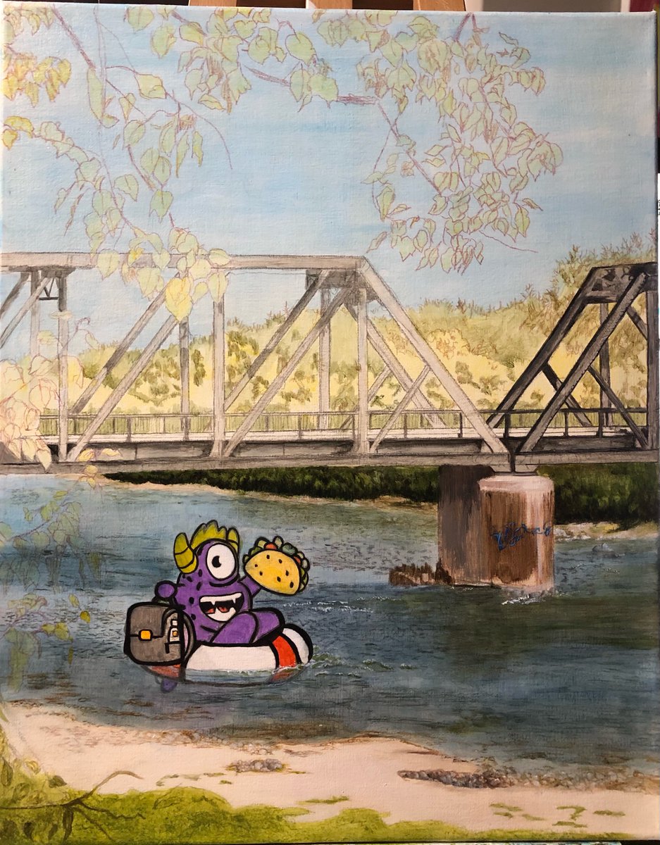 Jonathan Strome (@jtstrome) on Twitter photo My mom is painting a 16" x 20" canvas to hang in our new <a href="/TacoMonsterRD/">Taco Monster</a> location! We are pre-selling prints to raise funds for our build expenses here:
build.tacomonster.ca/rewards/taco-m…
This image is not the final painting, the canvas is about 50% complete. My mom is painting a 16" x 20" canvas to hang in our new <a href="/TacoMonsterRD/">Taco Monster</a> location! We are pre-selling prints to raise funds for our build expenses here:
build.tacomonster.ca/rewards/taco-m…
This image is not the final painting, the canvas is about 50% complete.