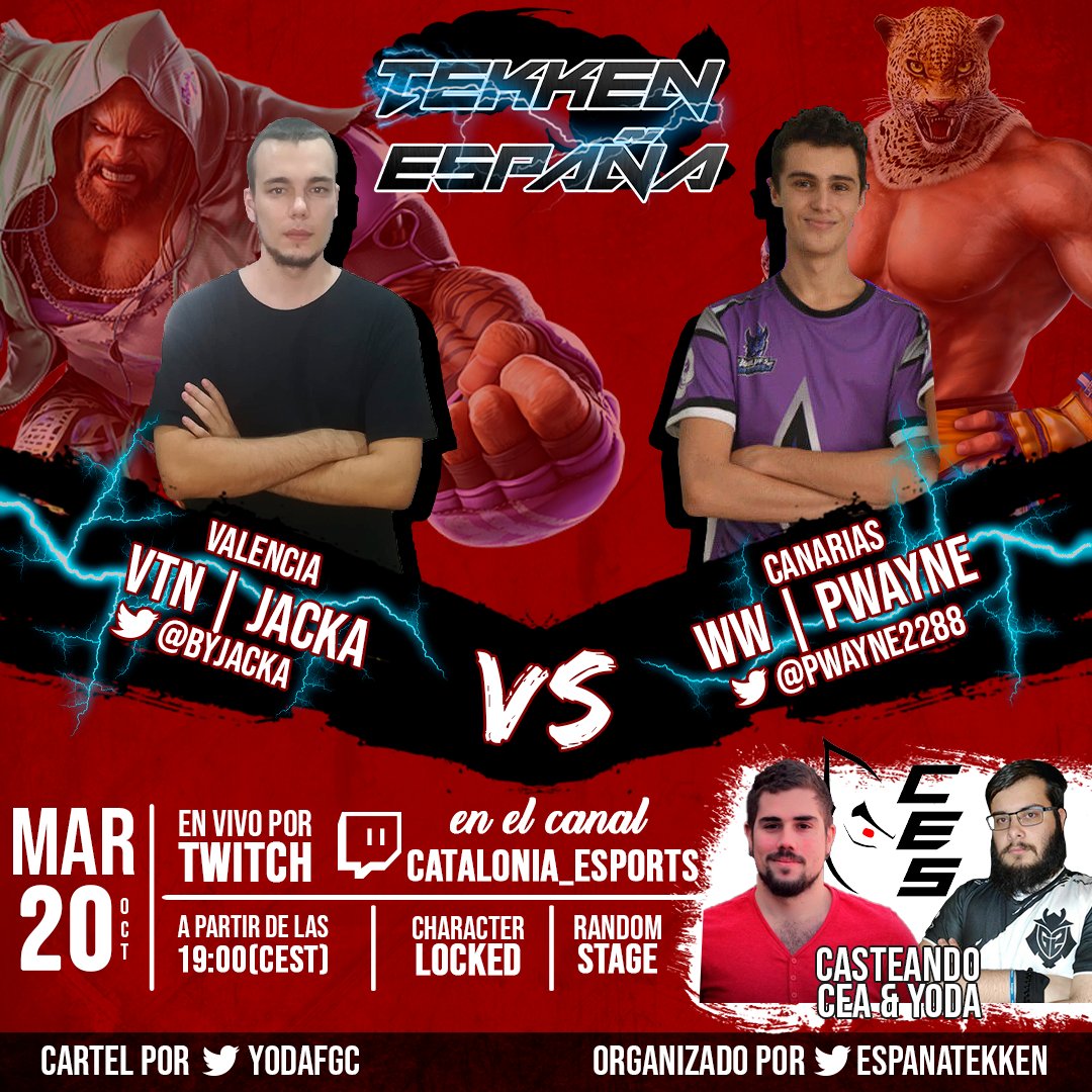 Hoy es un día de Muchas noticias y emociones. 

Y nosotros no somos menos. Mañana se vienen 2 Showmatch de parte de <a href="/cataloniaES/">Catalonia E-Sports - Official Account</a> 

El primero, a las 19:00:

🕵️‍♂️<a href="/byJacka/">Jacka</a> vs <a href="/pwayne2288/">DM | Pwayne</a> 🐯

🎙️Con <a href="/CeaRegatea/">GM | Cea</a> y @YodaFGC a los micrófonos!!🎙️

Twitch.tv/Catalonia_eSpo…