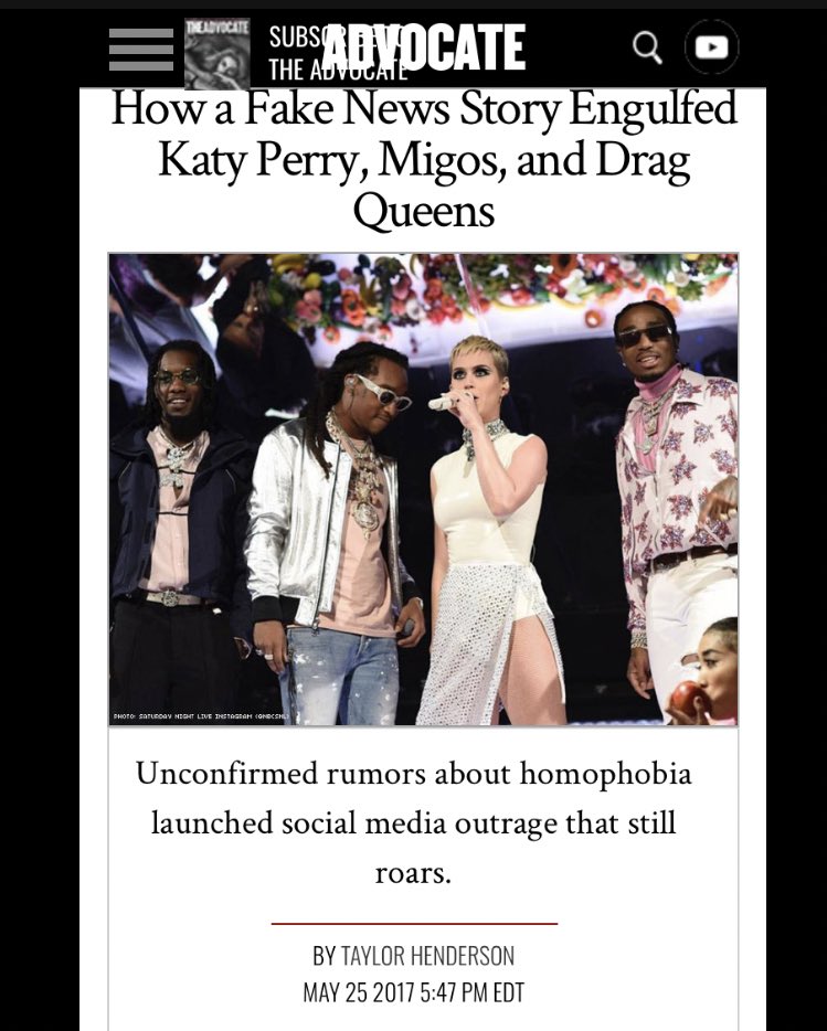 fake news about “drag queens being removed” from the SNL performance made her lose so many fans.again a lot of hate tweets about it. no one even waited to see if it was a reliable source or anything.