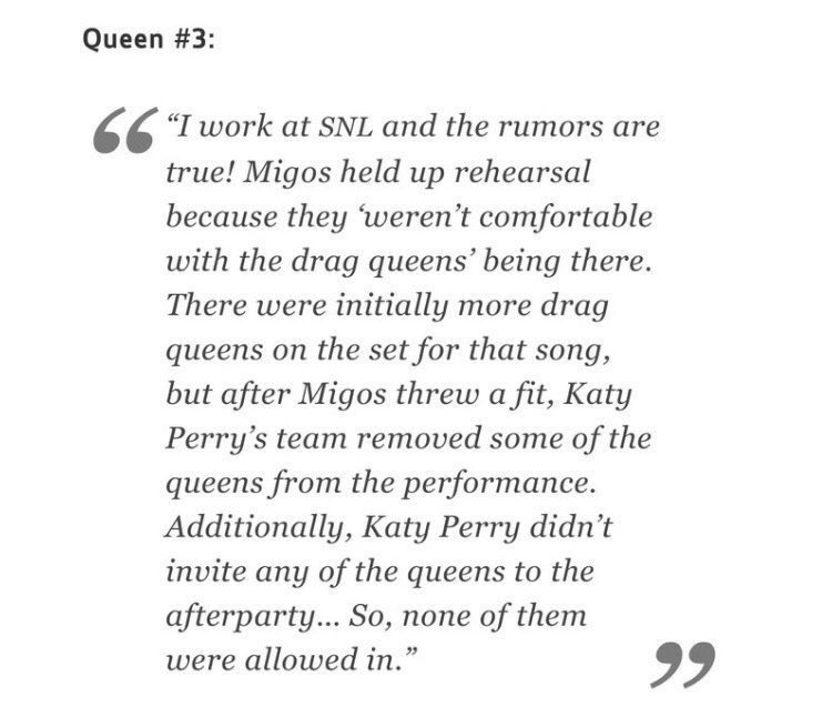 fake news about “drag queens being removed” from the SNL performance made her lose so many fans.again a lot of hate tweets about it. no one even waited to see if it was a reliable source or anything.