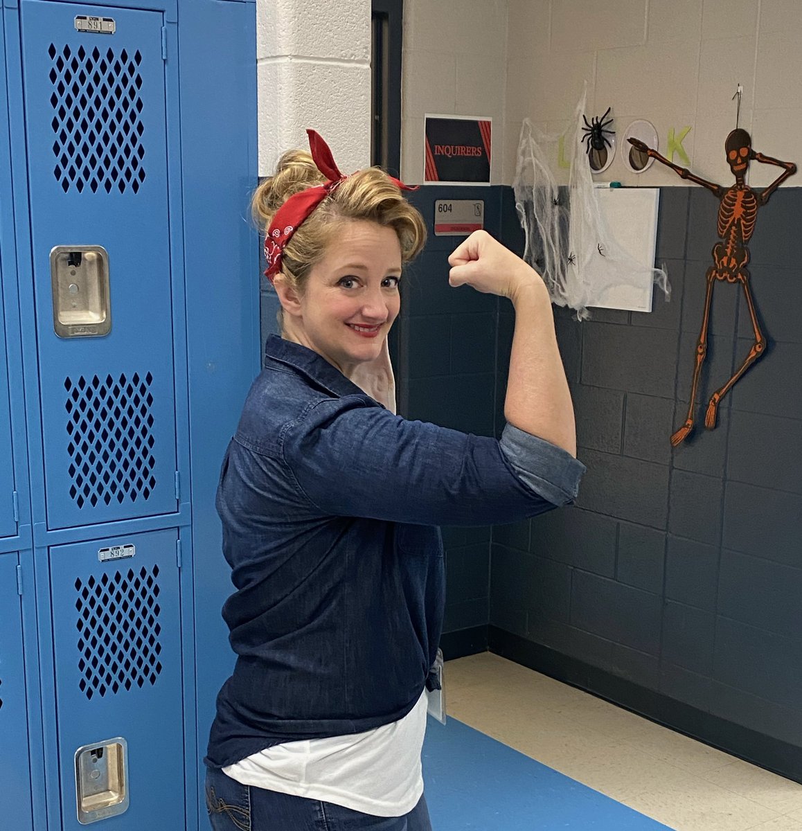 50’s school spirit. #rosietheriveter <a href="/OMS_Chargers/">Oakland Middle School</a>