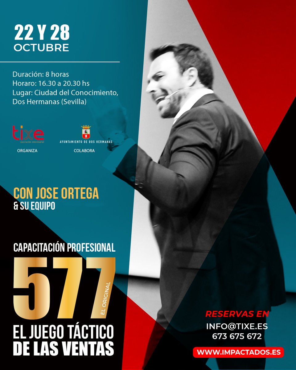 🚀📈 Seminario de Ventas👉🏼 El juego táctico de las ventas en pleno 2020. Más de la mitad de las plazas reservadas. Reserva la tuya ¡YA! 

ℹ️ Más info e inscripciones👉🏼bit.ly/3kaFfiY

#JuntosSumamos