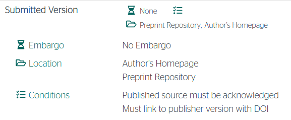 HeidiBaya's tweet image. Since it&apos;s #openaccessweek2020 let me recommend publishing a #preprint whenever you submit an article to a journal/conference.

Unsure if you are allowed to do so? Check: v2.sherpa.ac.uk/romeo/