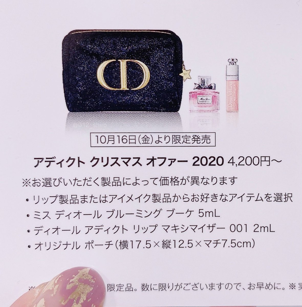 Dior ディオール ポーチ　クリスマス　ノベルティ　黒