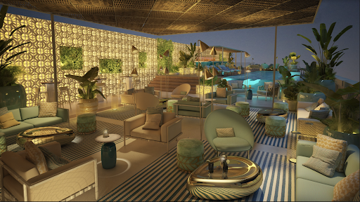 Las líneas orgánicas, los tonos pastel y las luces tenues de este espacio aportan suavidad y calidez. El conjunto fluye sin estridencias. 

Sky Bar Terrace, Hotel Iberostar Paseo de Gracia, Barcelona. 2017. 
Diseño e interiorismo

#Futur2 #Futur2Estudio #Barcelona #Skybar