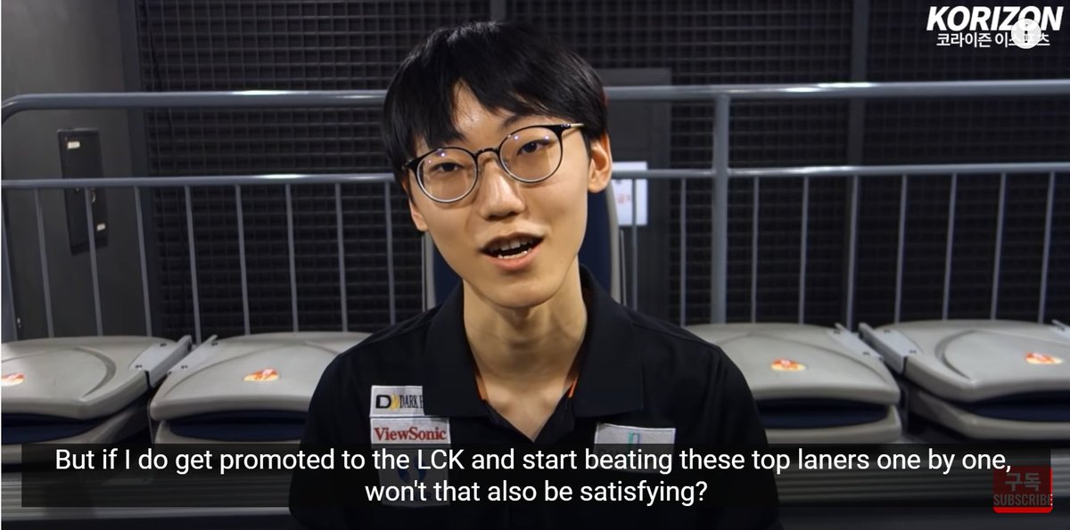 (1/7) This is the earliest interview I did with Nuguri, back in 2018, as Nuguri looked forward to the promotion match (DWG won the match and was accepted into the  #LCK)The young Nuguri dreamed of facing the best  #LCK top laners, the likes of Smeb: