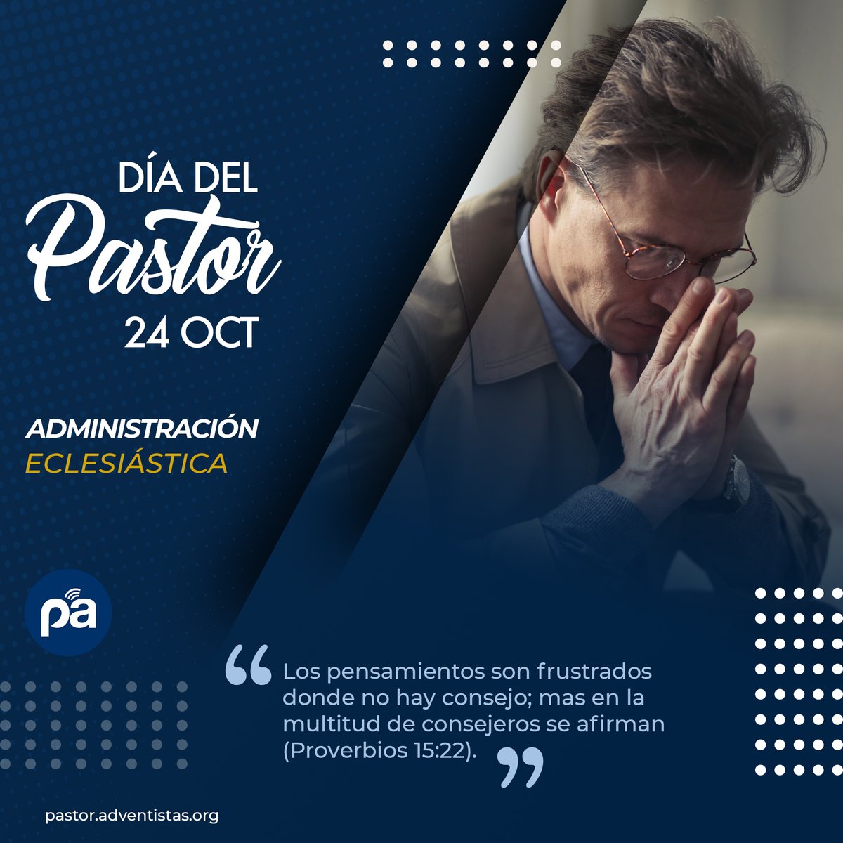 #SemanaDelMinisterioPastoral Deseamos de todo corazón que Dios bendiga a los ministros que apacientan el rebaño de Dios. Este texto invita a pensar cómo administrar mejor a su iglesia: "Cuando falta el consejo, fracasan los planes; cuando abunda el consejo, prosperan" (Pr 15:22).