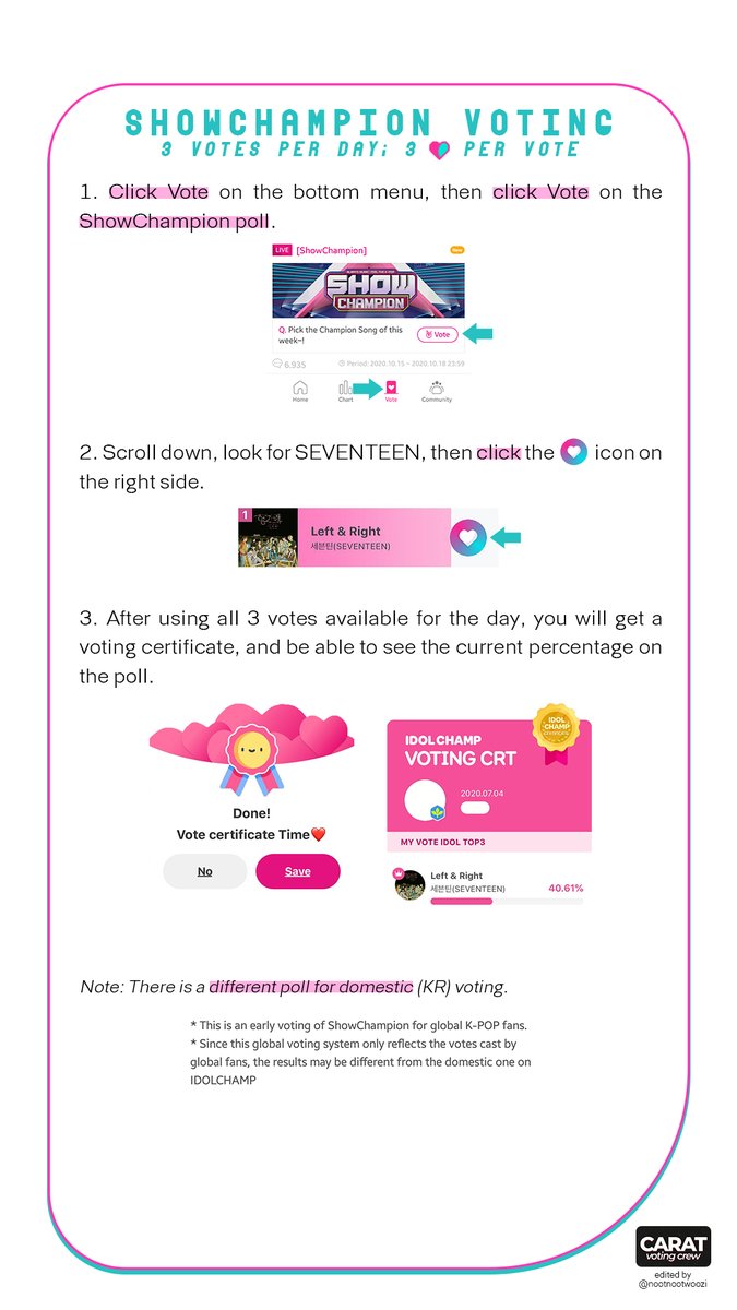 [IDOL CHAMP 2]How to earn TIME and RUBY chamsimsDifferent type of polls in ICHow to vote (Note: Some polls might require more chamsims. It will also be written on the poll on how many times you can vote within the day) @pledis_17  #SEVENTEEN  