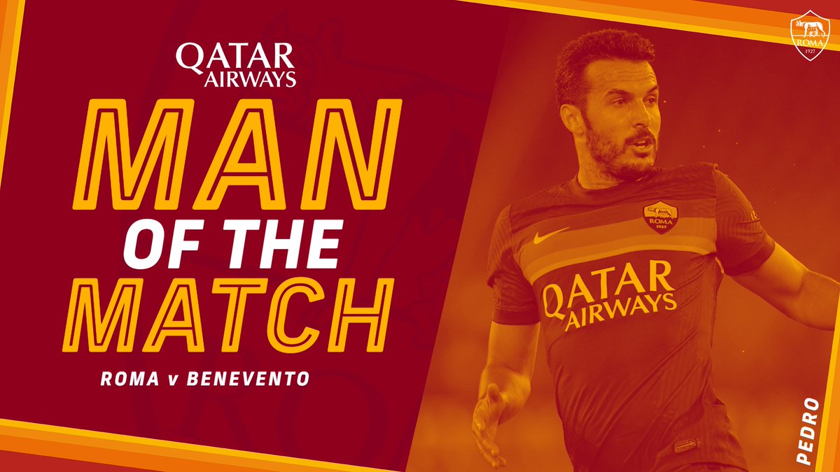 Continuing his flying start! 🔥
   
Congratulations to <a href="/_Pedro17_/">Pedro Rodríguez</a>, voted the #ASRoma <a href="/qatarairways/">Qatar Airways</a> Man of the Match against Benevento! 🏅