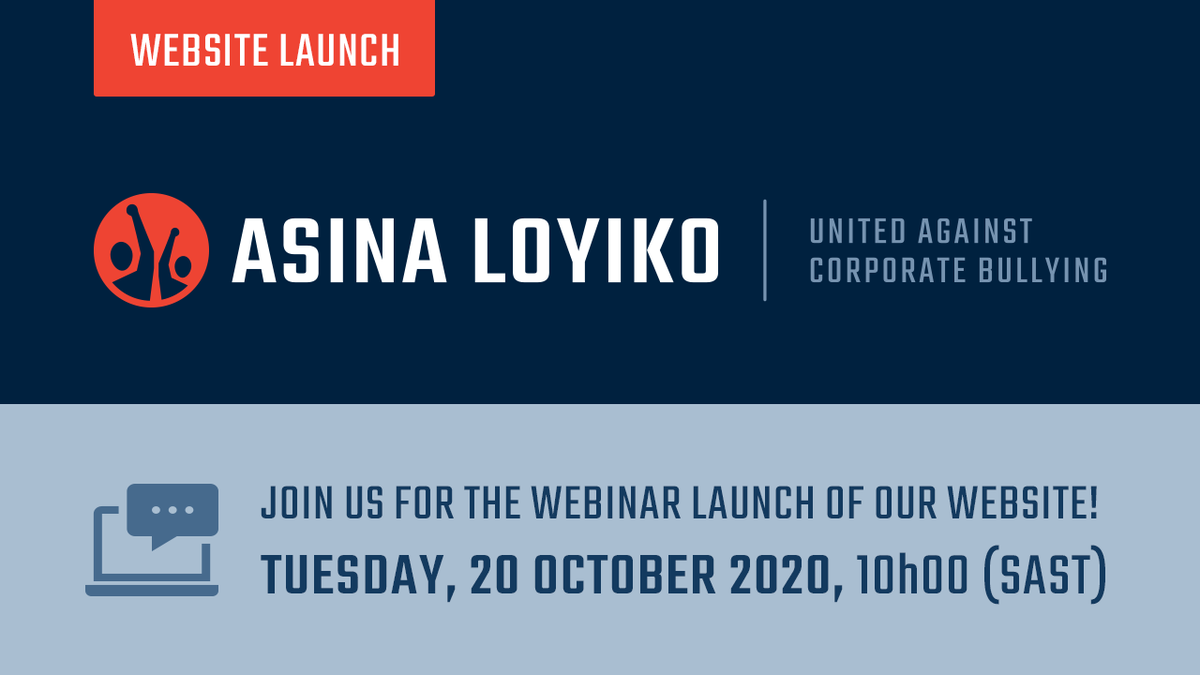 Join us tomorrow 20 October at 10am as we host local & international experts discussing SLAPP suits, other intimidation environmental rights defenders are facing & the effect this is having on Freedom of Speech in SA. Register with this link:  https://bit.ly/2H8Ftsb 