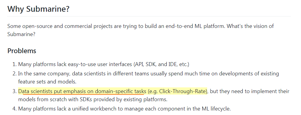 semanticbeeng's tweet image. #ApacheSubmarine - #experimentTracking #MLWorkflow abstractions / #DSL and runtime over "#MLOps" (#Docker, #Kubernetes, etc) with focus on #modelTraining
github.com/apache/submari…
#MachineLearningEngineering