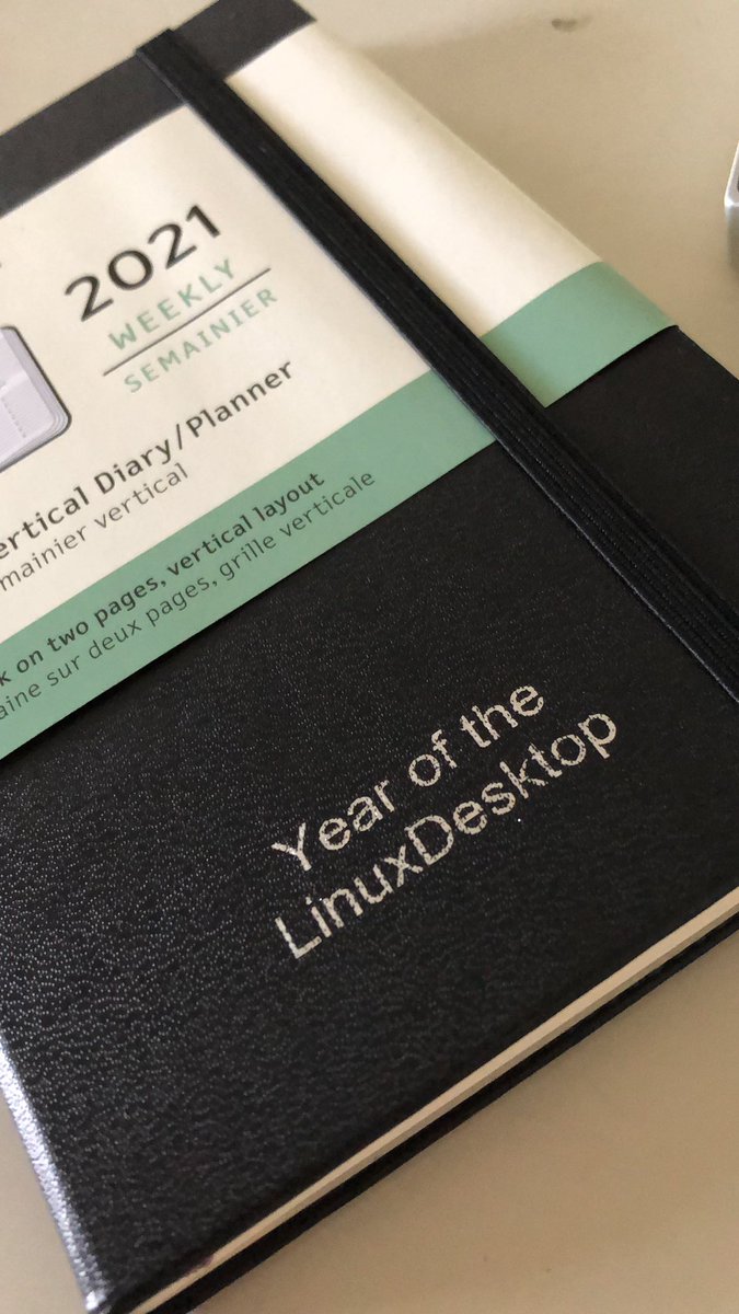 annakau's tweet image. My 2021 planner just arrived #yearofthelinuxdesktop