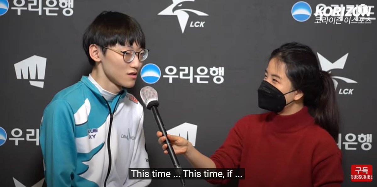 (5/7) 2020 Jan, LoL ParkThe first interview with Nuguri after 2019 Worlds.Nuguri talked about his regrets of how the 2019 Worlds turned out, his hopes for the "next Worlds", the growing pains the DWG team was facing with the coaching staff change: