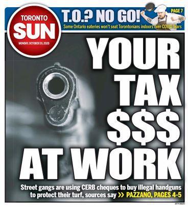 TheTorontoSun's tweet image. YOUR TAX $$$ AT WORK: Street gangs are using CERB cheques to buy illegal handguns to protect their turf. sources say bit.ly/3lUm3qa Special to the Sun from @SamPazzano #cdnpoli #topoli
