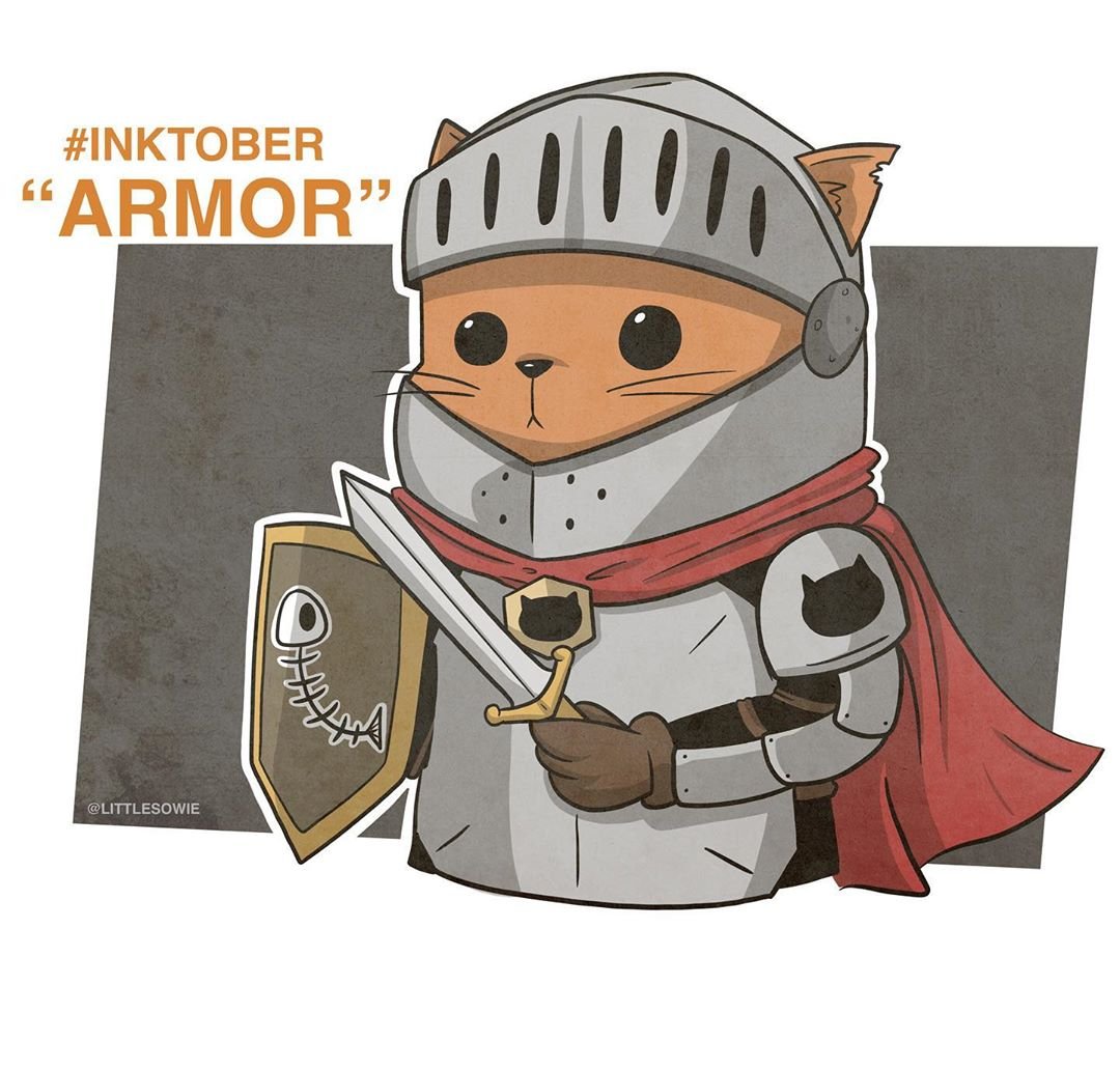 SoeJaton's tweet photo. Day 14: ARMOR.
#inktober #inktober2020 #inktoberlist #inktober52 #inktoberarmor #armor #catarmor #armorcat #littlesowie #cat #cats #kitty #draw #drawing #dibujo #digitaldraw #digitalart #digitalillustration #digitaldrawing #digitalartist #artist #artista #artedigital https://t.co/tatVx2FjyD