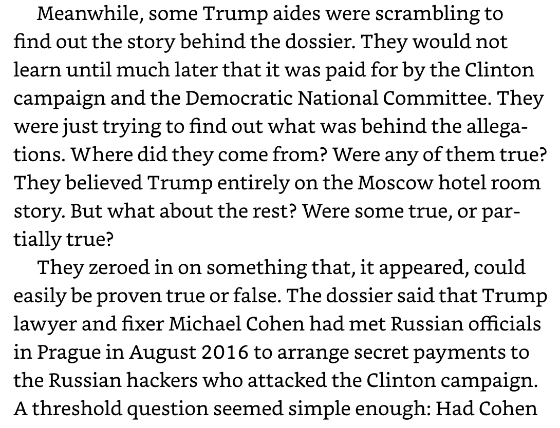 When Buzzfeed dumped entire dossier on web in January 2017, all could see it was preposterous. But who could say for absolute sure? New book OBSESSION reports Trump transition team's reaction to publication: 2/10  https://www.amazon.com/Obsession-Inside-Washington-Establishments-Never-Ending/dp/1684511062/ref=sr_1_1?dchild=1&keywords=byron+york&qid=1603110925&sr=8-1