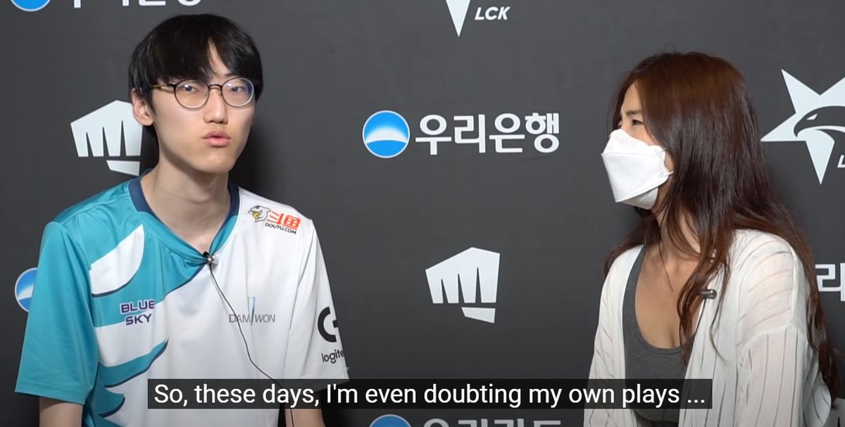 (6/7) 2020 July, LoL ParkNuguri was very candid about the growing pains he was facing as a player, feeling disjointed with the rest of the team, the changes in his own playstyle, his self-doubtWhich leads into the final interview: