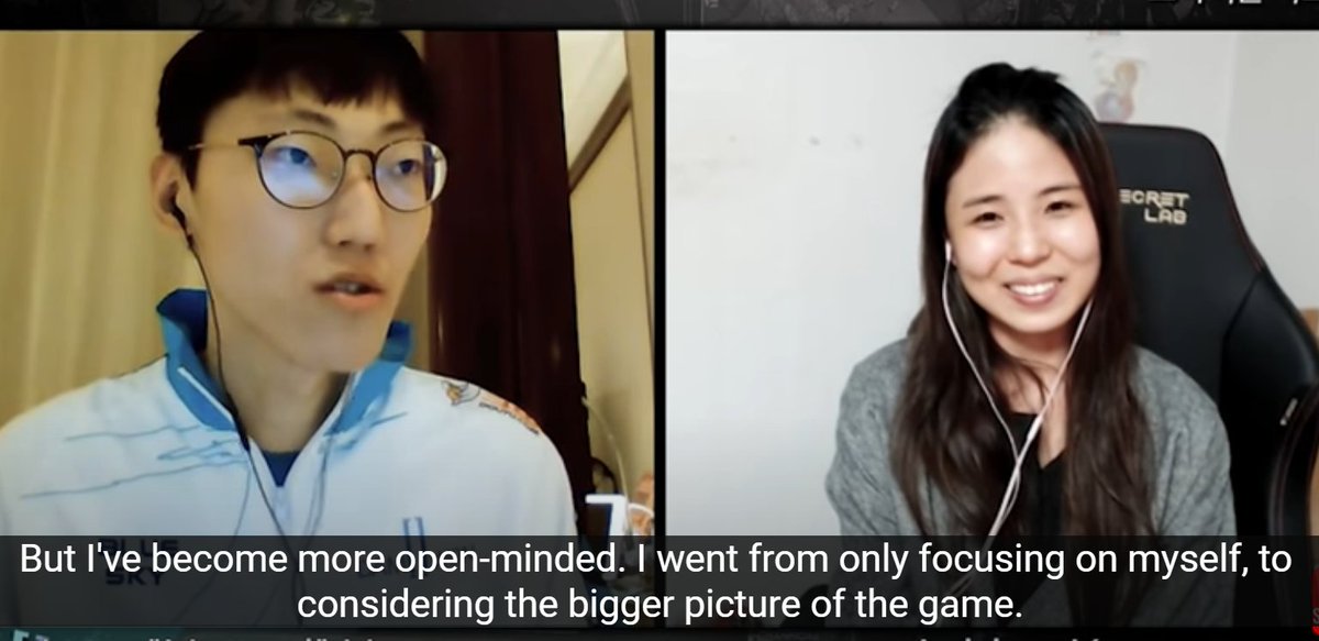 (7/7) 2020 October, ShanghaiIn the latest interview at 2020 Worlds, Nuguri talked about how he has shifted his playstyle as a player and "gained the trust of his teammates"Even though, he'll never stop dreaming of carrying with Camille and Vladimir 