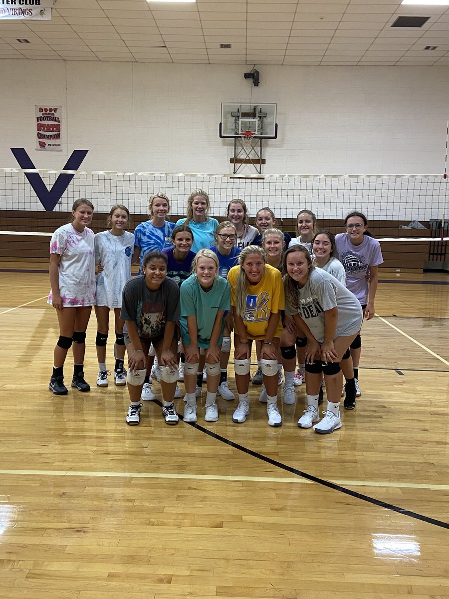 It seems like it was just yesterday that we took this picture in one of our very first practices in our super hot gym and here we are, headed to game one of the regional trail! 💜 Tonight’s action is at home as we host Essex. Game time is 7:00! #UNITED #GOQUEENS🏐💪