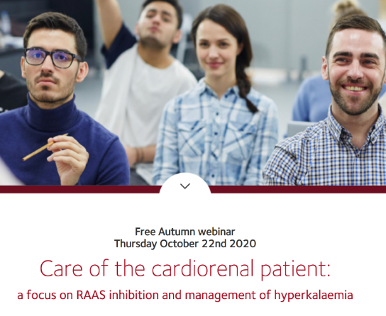 Don't miss the final meeting in the Cardiorenal Forum's autumn series, Care of the Cardiorenal Patient: a Focus on RAAS Inhibition and Management of Hyperkalaemia. Thursday, October 22nd, 18:00 - 19:30 BST (GMT +1). Register via the QR code or on cardiorenalforum.com.