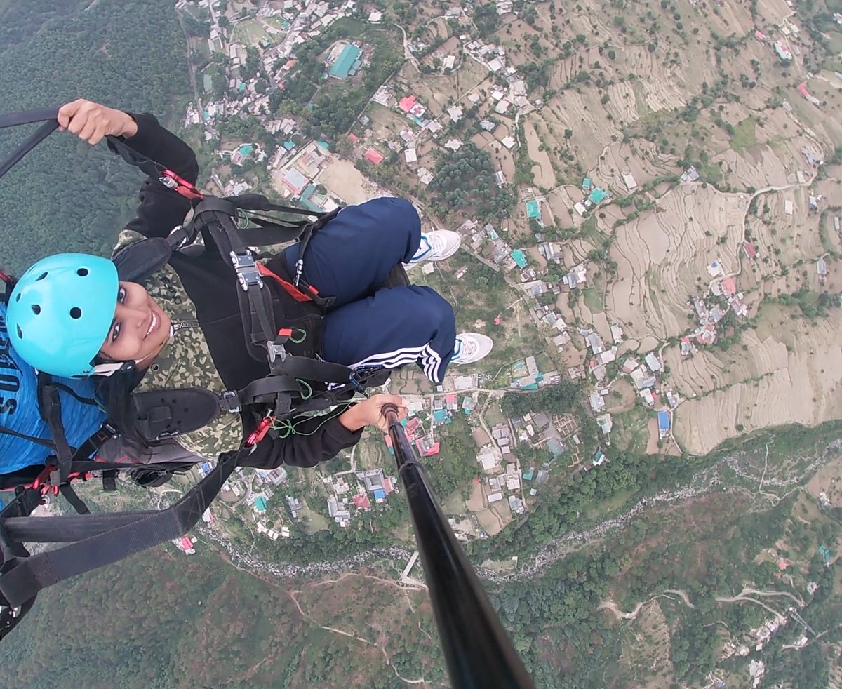 Appreciating nature in  #Air #Paragliding in Bir Billing, HimachalHelps you let go of your fears as field officers need  #Courage(6/8)