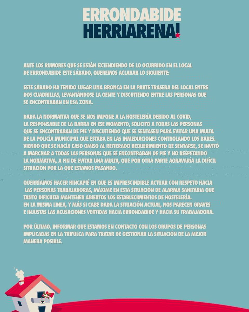 ErrondabideKE's tweet photo. Larunbat honetan gurean gertatutakoaren harira: https://t.co/QDIzpQ4e3u