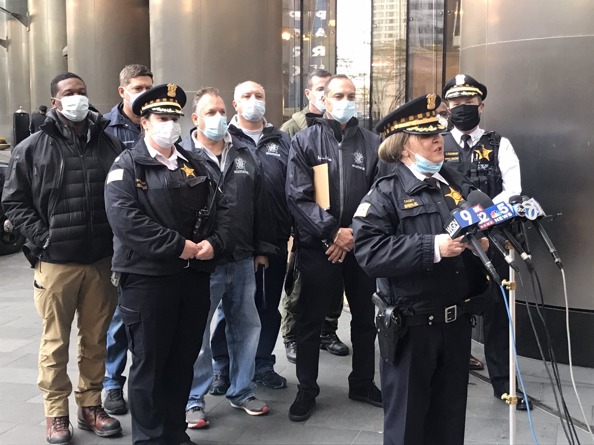 The on-scene incident Commander Patricia Casey, Cmdr. Sean Loughran, Cmdr. Jill Stevens and Negotiators will address the media regarding this incident in 20 minutes in front of the Trump Hotel on Wabash.