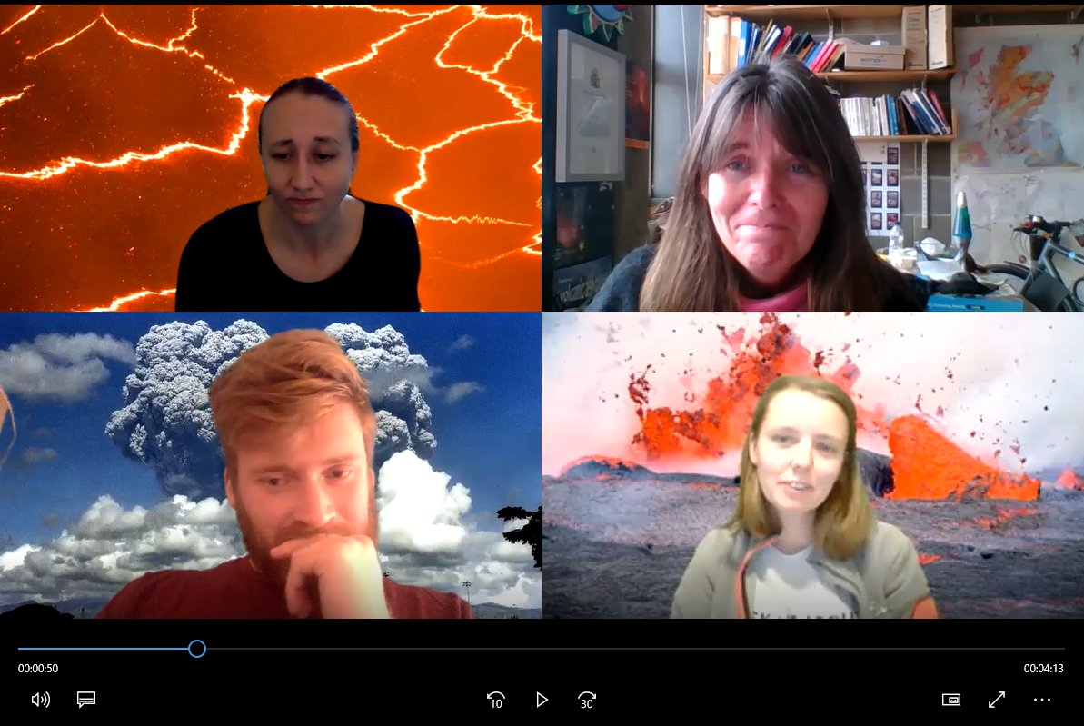 Bad morning/fun lunch!  Volcano gang recording our 'Lunchtime lava' intro (at lunch). Check out our A1 acting skills here empathising with <a href="/BDaviesGeo/">Dr Bridie Verity Davies</a> over her lack of fieldwork in lockdown. #volcanothespians 

---&gt; check us out at <a href="/NorwichSciFest/">Norwich Science Festival</a> online next week!