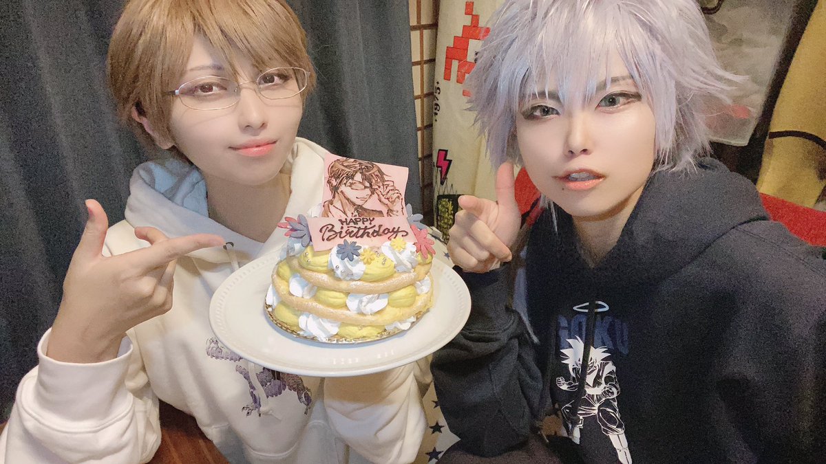 Rui ガンダムage履修中 急遽やりました ウィッグは買ってたので 柳生さんおめでとう ケーキ1時間半クオリティごめん 柳生比呂士生誕祭 柳生比呂士誕生祭