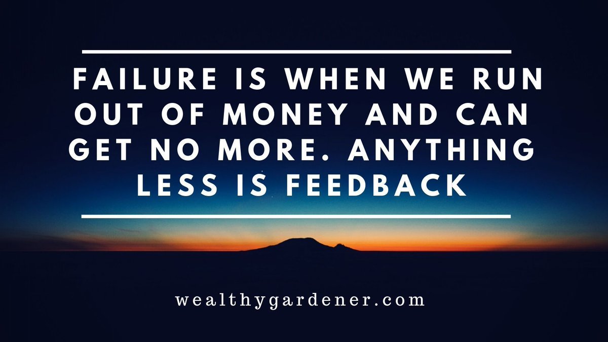 Life Lessons on Prosperity between Father and Son 
#personalfinance #blogging #mindset #stoicism 

“Economic failure is when we run out of money and can get no more. Anything less is feedback.”

––the wealthy gardener