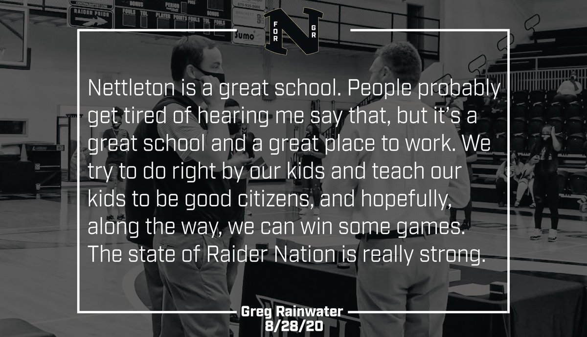 He was all in for all of us everyday of the week. He was the greatest friend/coach/athletics director/human being you could ever find, and he will be missed by everyone in Raider Nation and beyond. #ForGR
